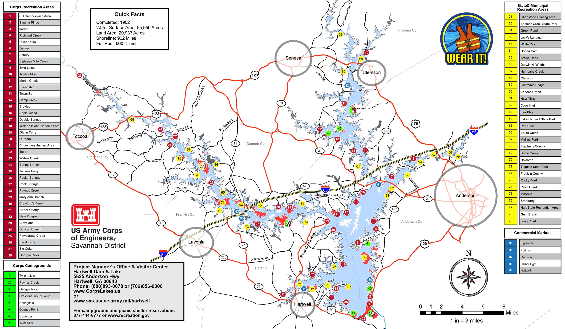 Lake Hartwell Campground Map